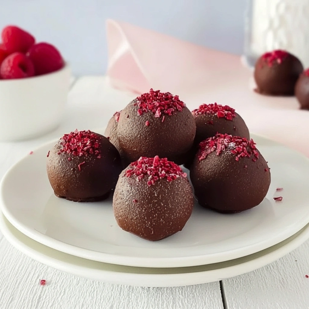 No-Bake Raspberry Chocolate Truffles